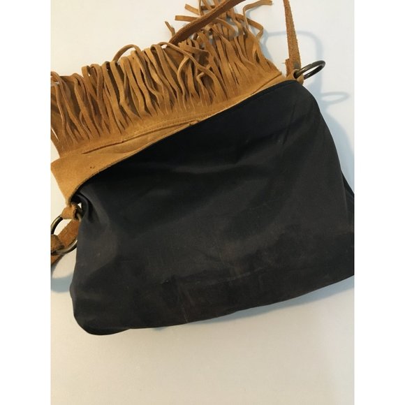 Boho Fringe Leather Purse, Suede Leather Bag with Fringe, Hippie Bag - Picture 10 of 12